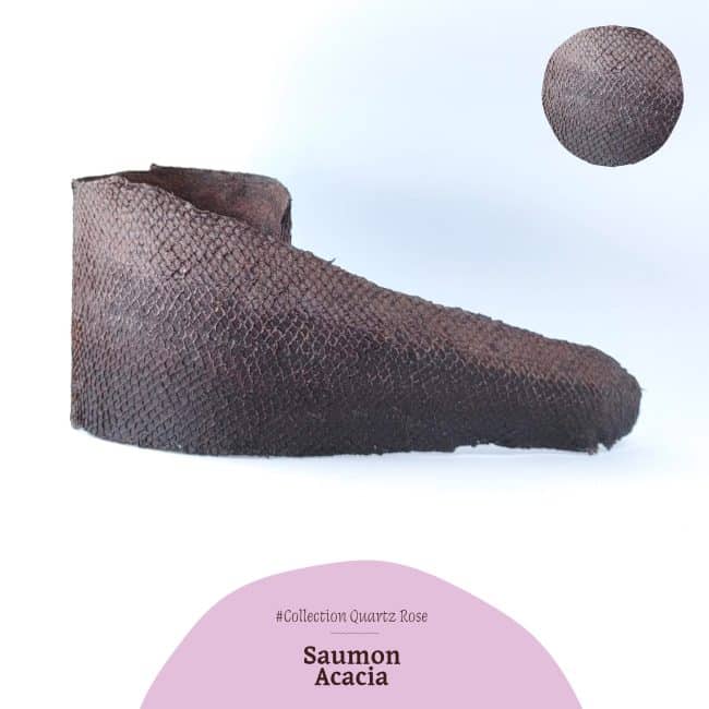 cuir de saumon - acacia - quartz rose