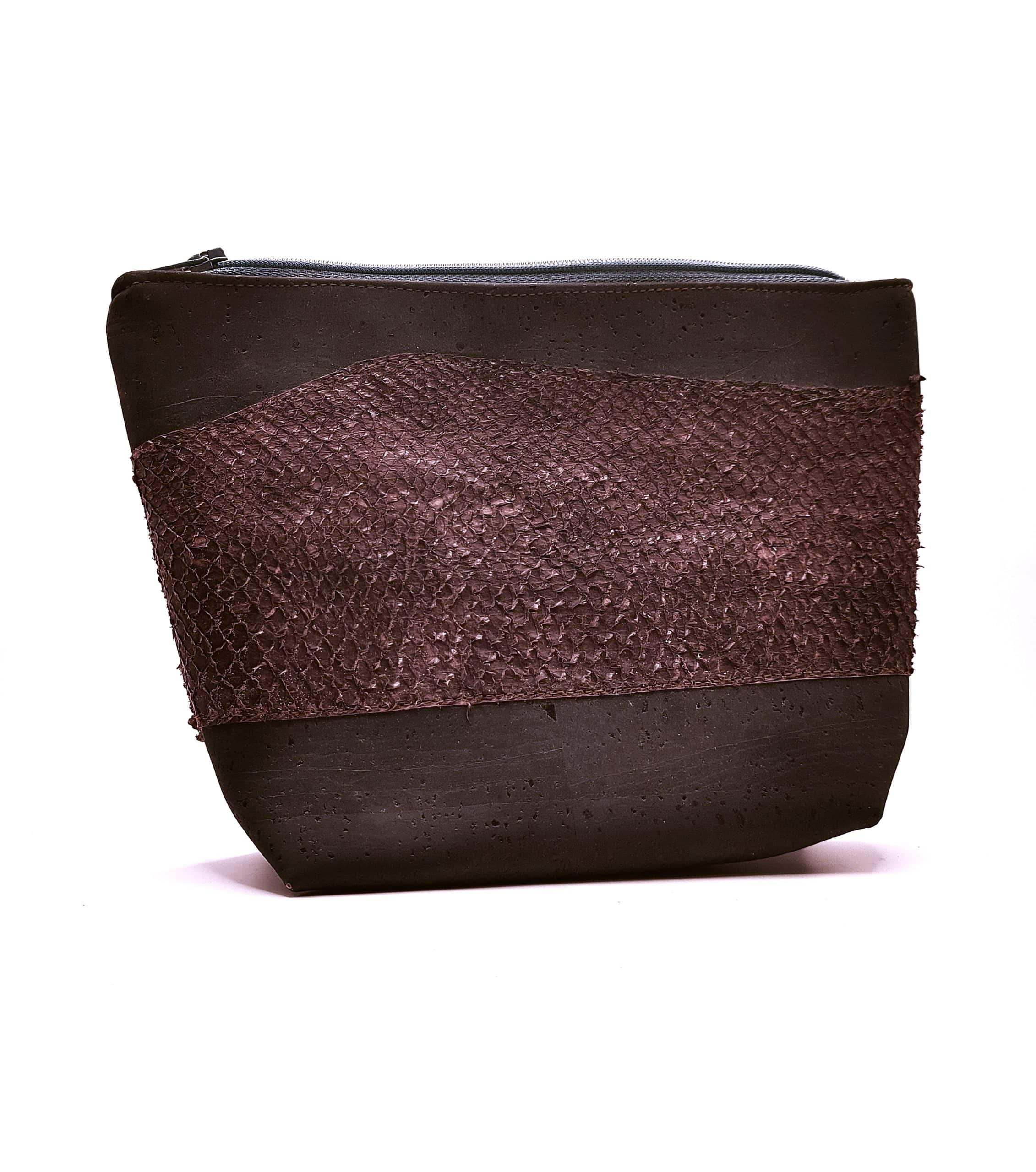 trousse en tissu de Liège et cuir de poisson