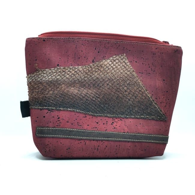 trousse en tissu de Liège et cuir de poisson