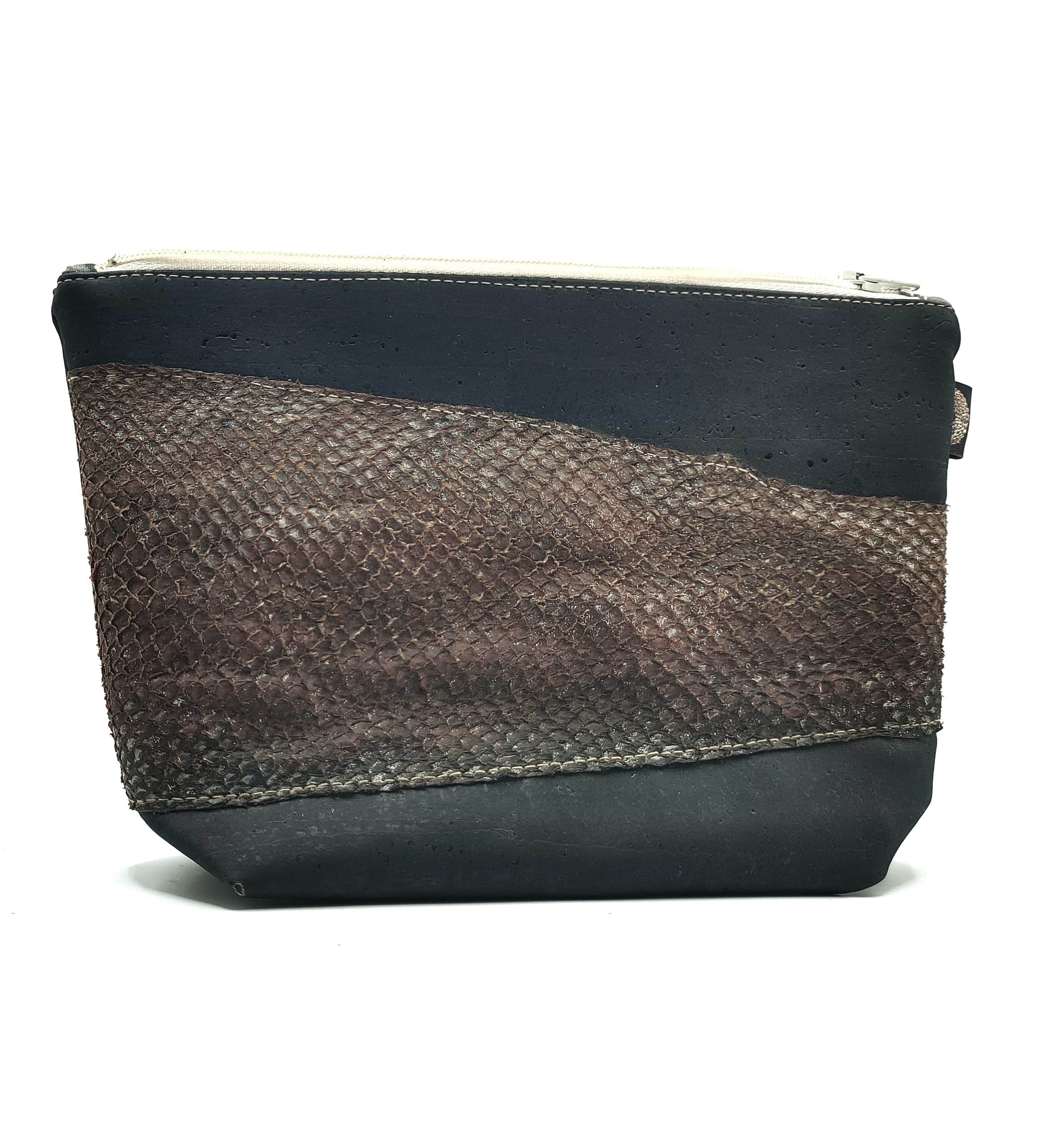 trousse en tissu de Liège et cuir de poisson