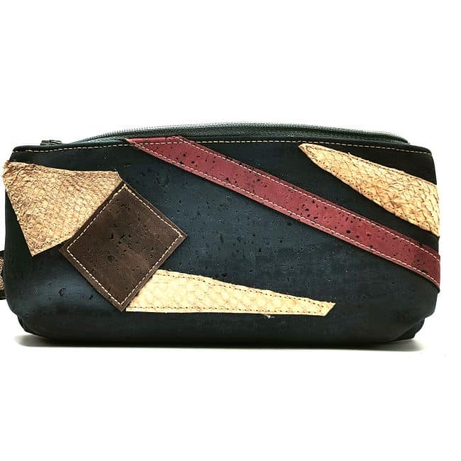 plumier en tissu de Liège et cuir de poisson