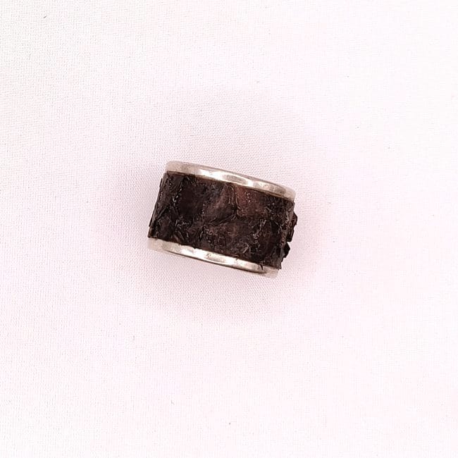 Bague en cuir de poisson et argent sterling