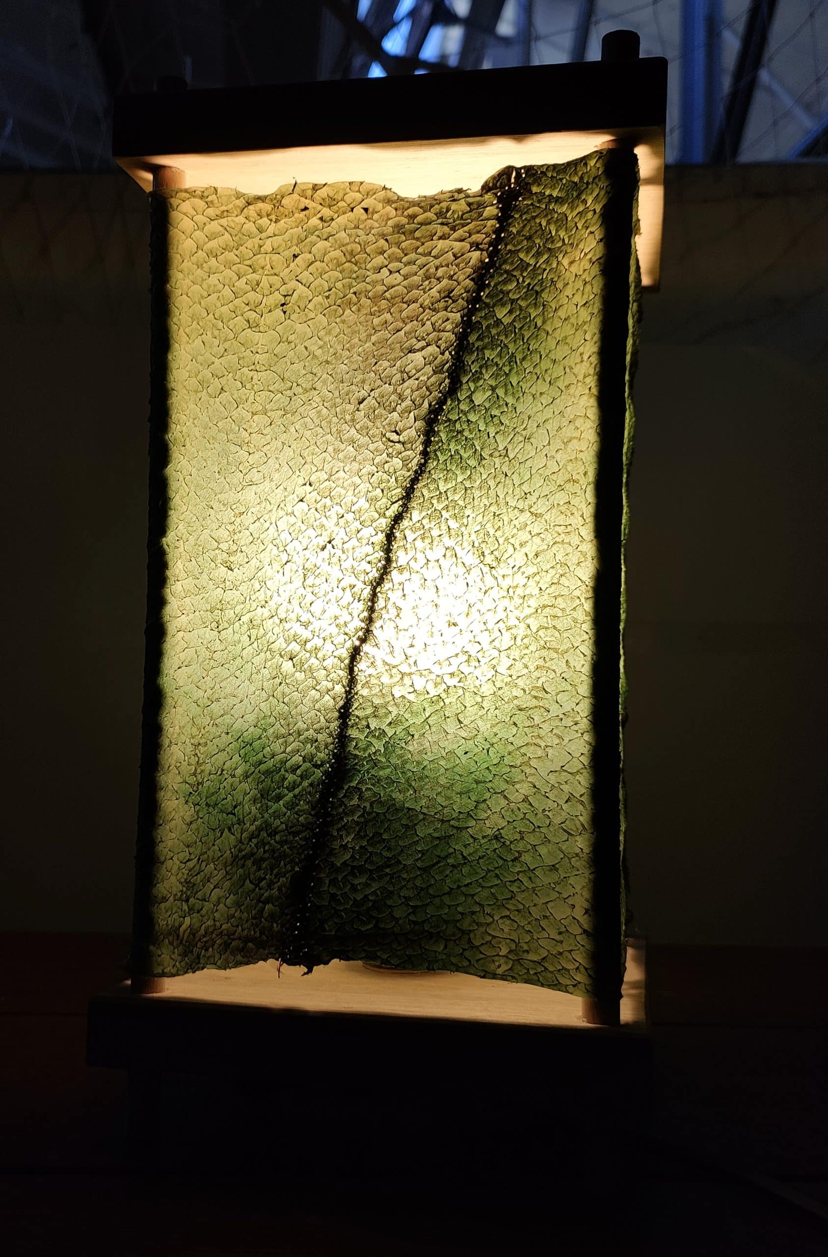 Lanterne sur secteur en parchemin de poisson